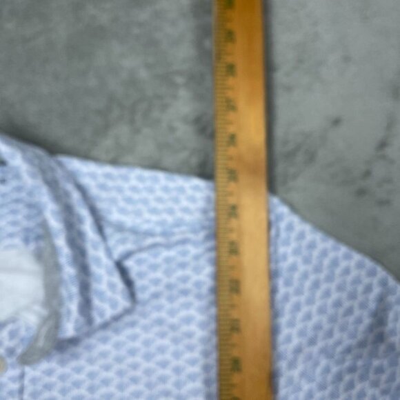 Tailor Vintage Blue Pattern Button-Down Shirt Short Sleeve Size S 1093 - Picture 3 of 7